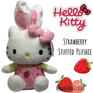 Hello Kitty Valentine Strawberry Plushie Stuffed Easter Rabbit Bunny